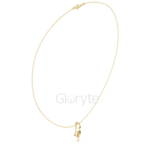 Solitaire Curve Diamond Pendant Necklace