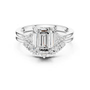 Diamond Bridal Set Ring with Marquise & Round Accent Diamonds