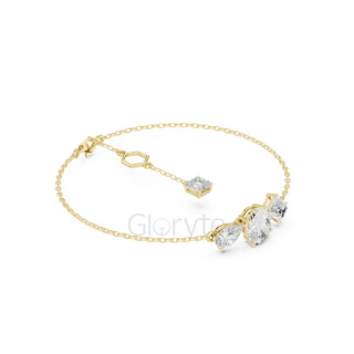 Three-Stone Diamond Tail Bracelet