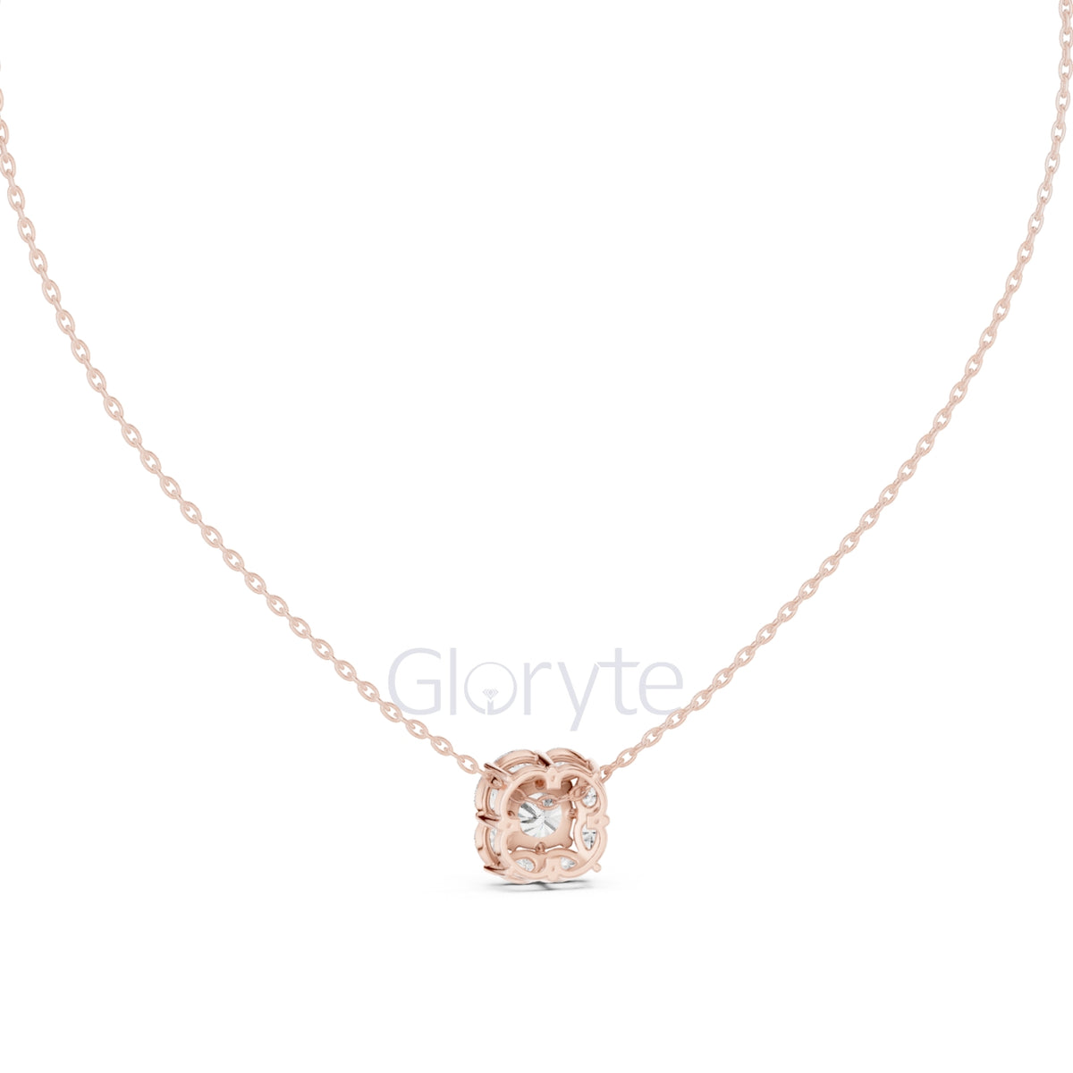 Cushion & Pear Cluster Diamond Pendant Necklace (1.60 CT)