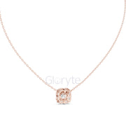 Cushion & Pear Cluster Diamond Pendant Necklace (1.60 CT)