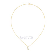 Crescent Moon Diamond Pendant Necklace