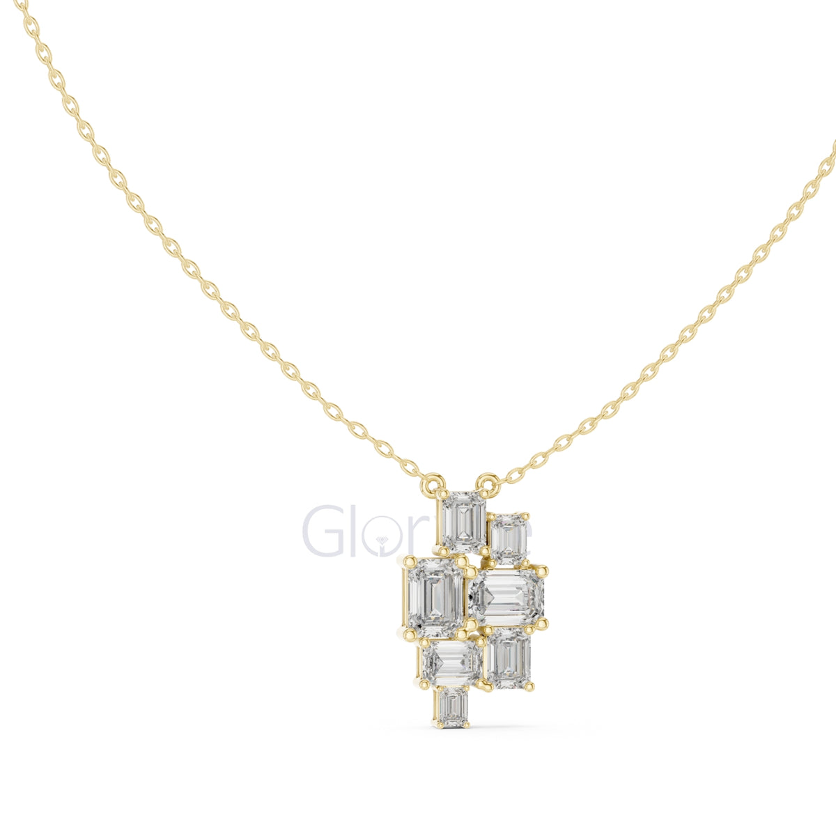 Three-Stone Toi et Moi Diamond Pendant Necklace
