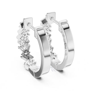 Baguette Cluster Hoop Earrings