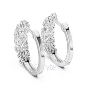 Cluster Diamond Hoop Earrings