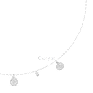 Diamond Charm Necklace – Pave Disc & Solitaire Pendant
