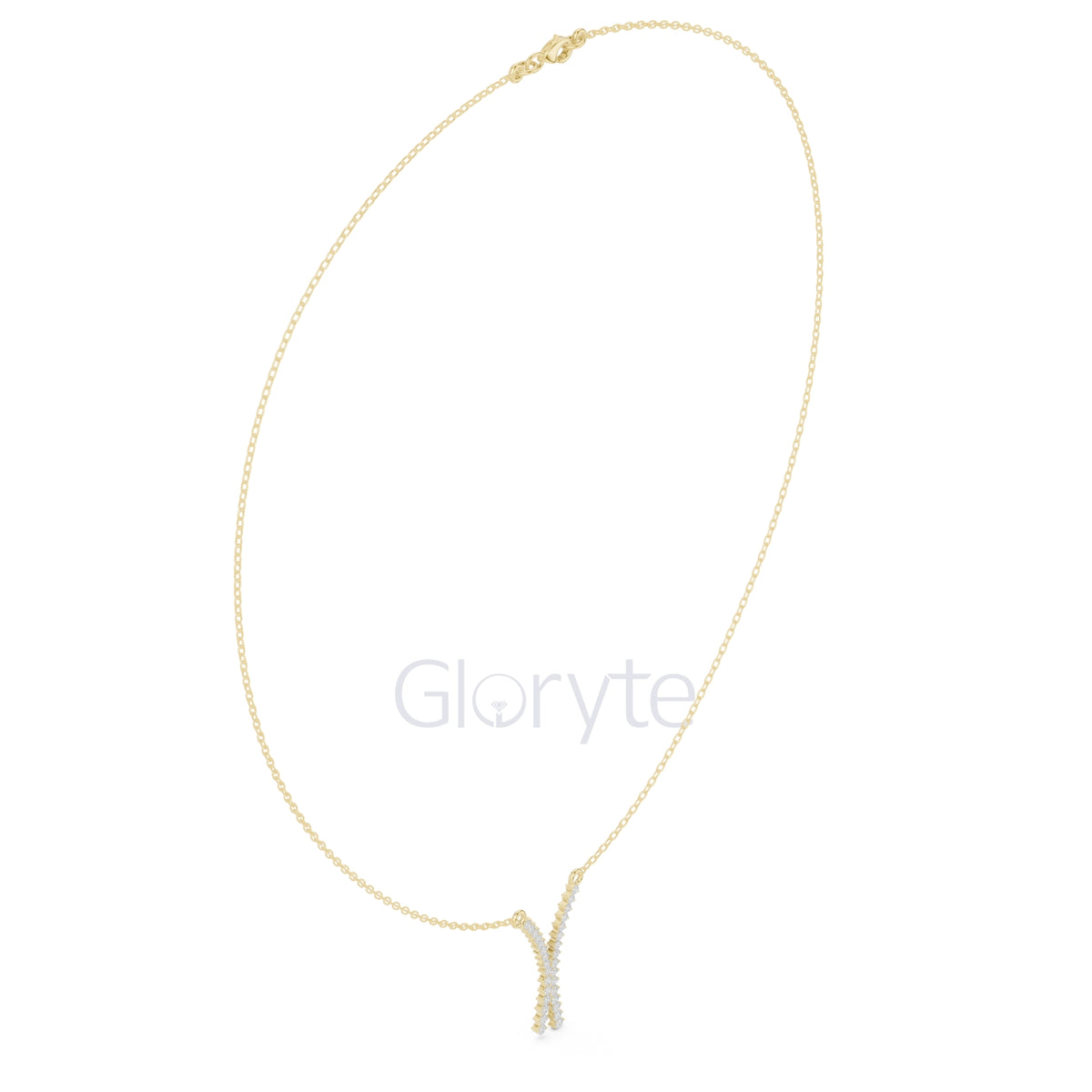 Diamond Crossover Pendant Necklace