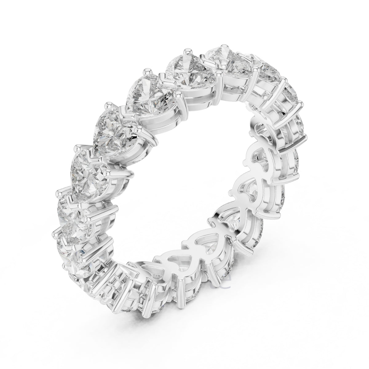 Heart Cut Diamond Eternity Band