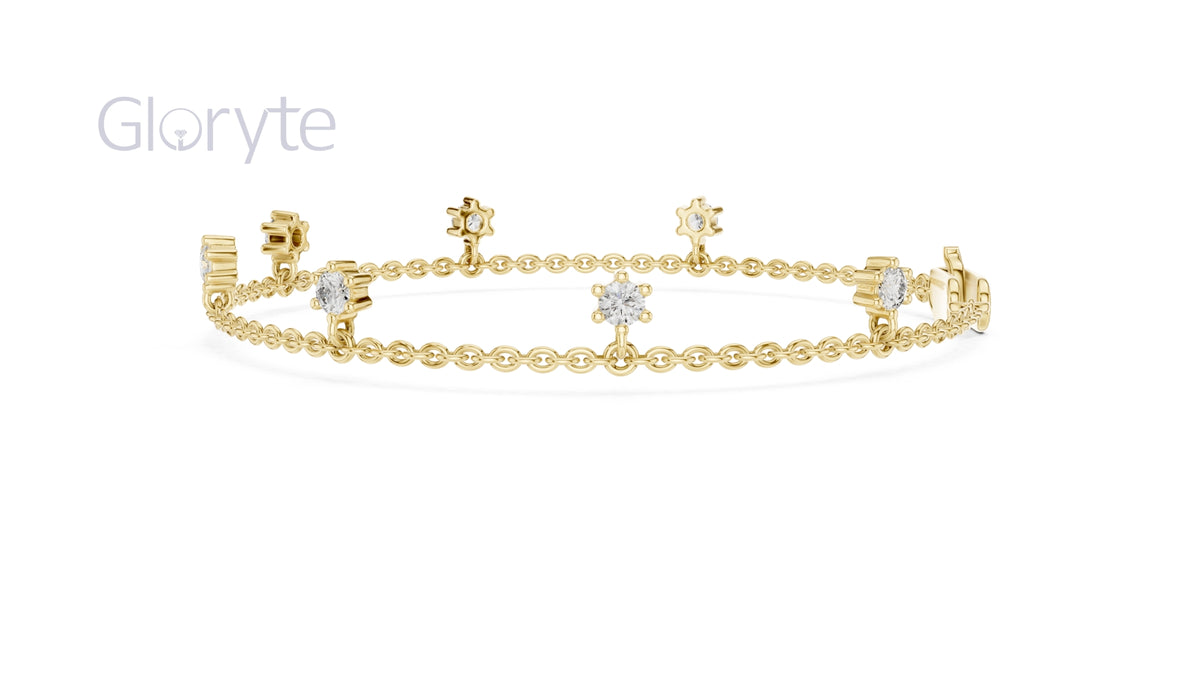 Floating Round Cut Diamond Bracelet