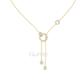 Interlocking Circle Drop Diamond Necklace