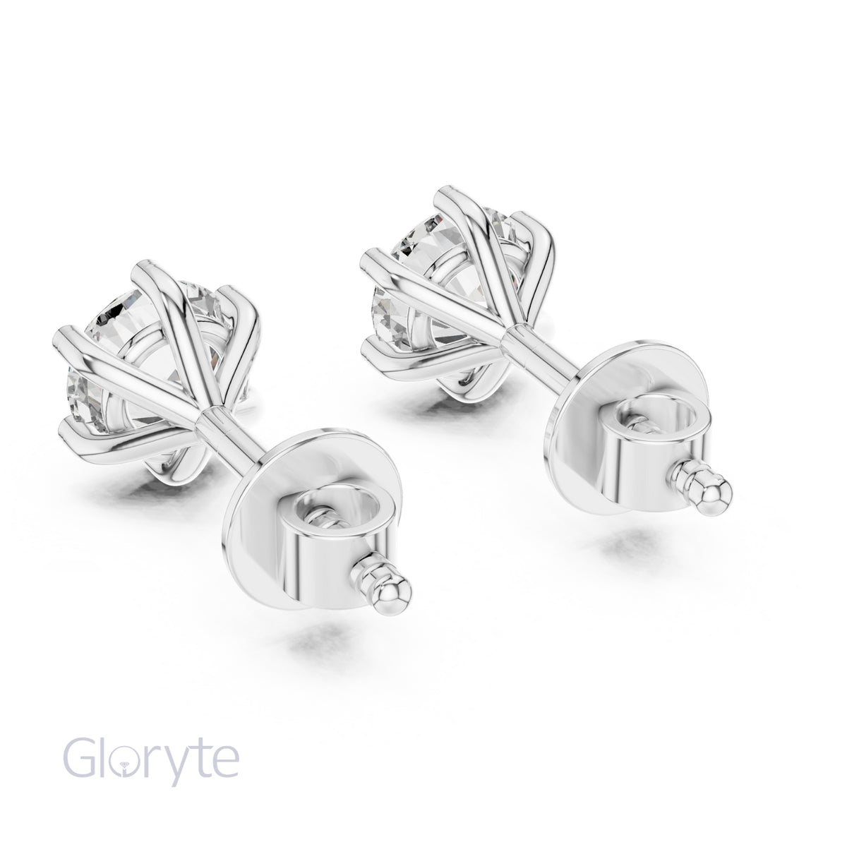 Round Brilliant Cut Diamond Stud Earrings