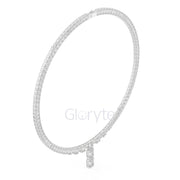 Emerald-Cut Diamond Tennis Necklace with Statement Drop