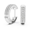 Double Row Classic Diamond Hoop Earrings – Lab-Grown or Moissanite