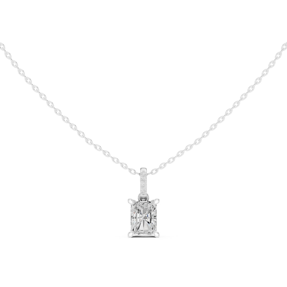 Diamond Solitaire Bezel Pendant Necklace (1.50ct) with Chain
