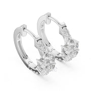 Pear & Round Diamond Hoop Earrings