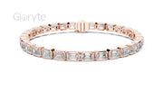 Emerald Cut Diamond Tennis Bracelet 0.30 Pointers