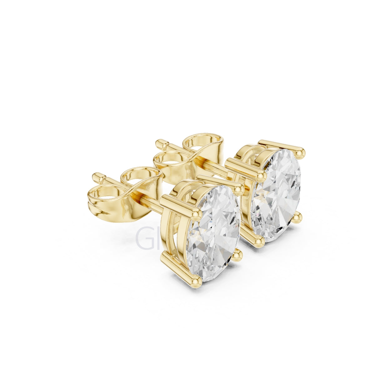 Oval Diamond Stud Earrings