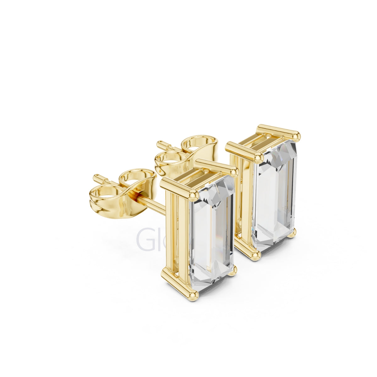 Baguette Diamond Stud Earrings