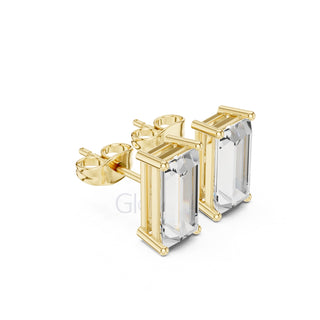 Baguette Diamond Stud Earrings