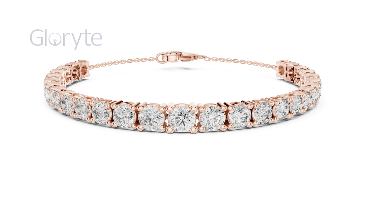 Classic Graduated Round Cut Diamond Bracelet 3.50mm To 5.00mm
