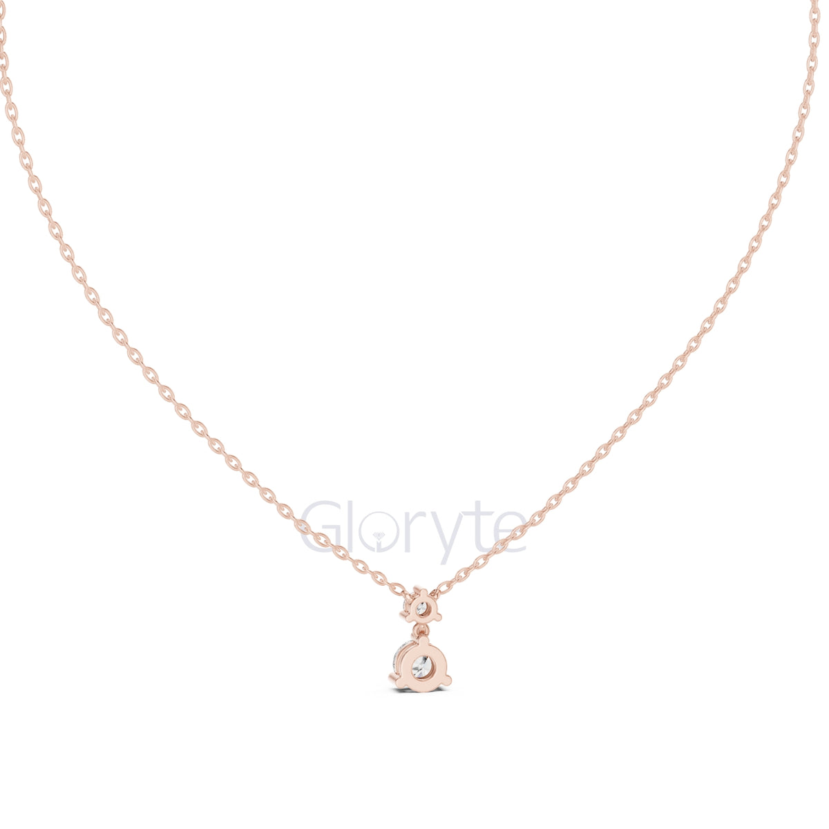 Two Stone Diamond Pendant Necklace