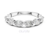 Oval Cut Half Eternity Ring in 925 Silver, 10K & 14K Gold