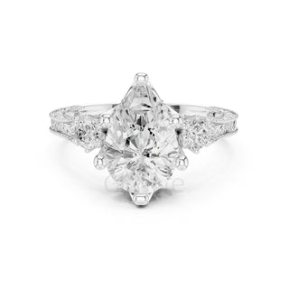 Pear Diamond Vintage Bridal Ring
