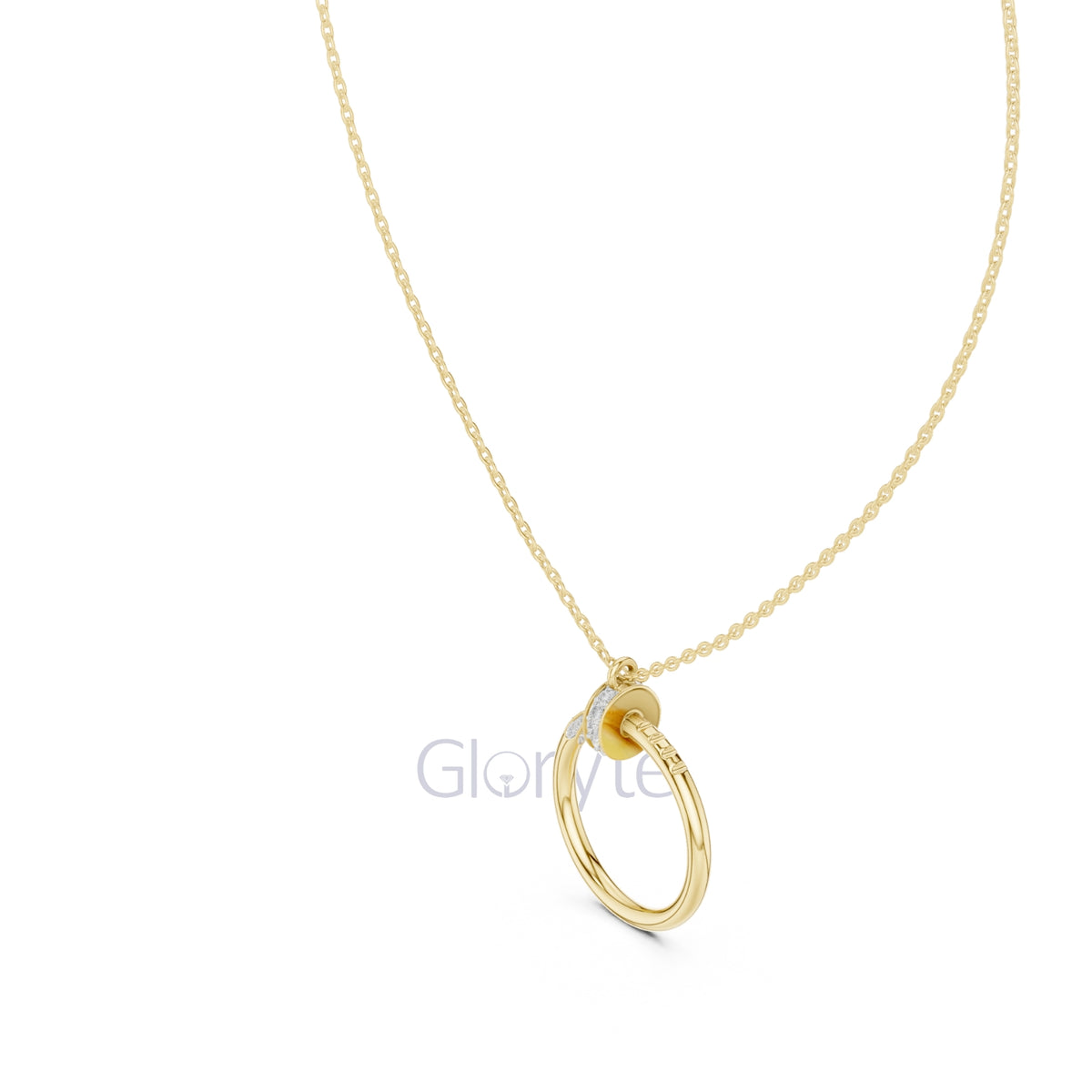 Circle Diamond Accent Pendant Necklace