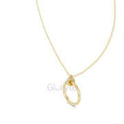 Circle Diamond Accent Pendant Necklace