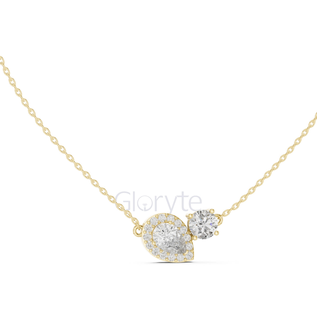 Toi et Moi Diamond Pendant Necklace