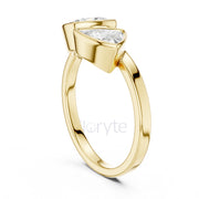 Trillion & Cushion Diamond Bezel Ring