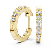 Classic Round Cut Diamond Hoop Earrings