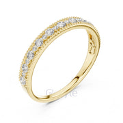 Milgrain Diamond Band | Half Eternity Ring
