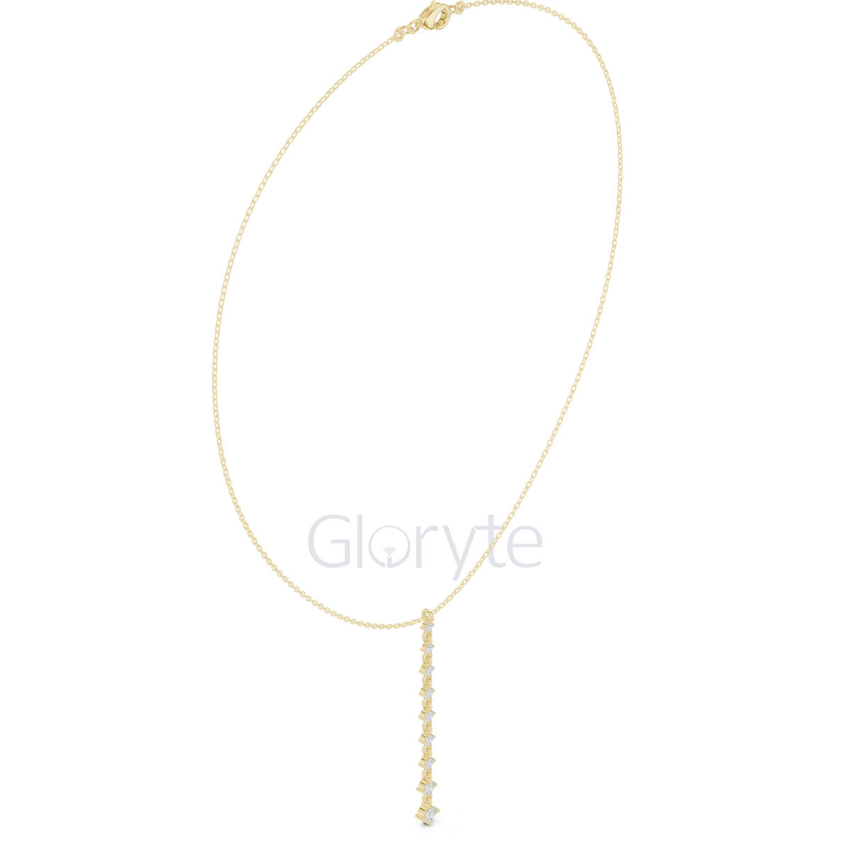 Diamond Vertical Bar Pendant Necklace