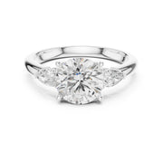 Three-Stone Engagement Ring with Pear Side Diamonds
