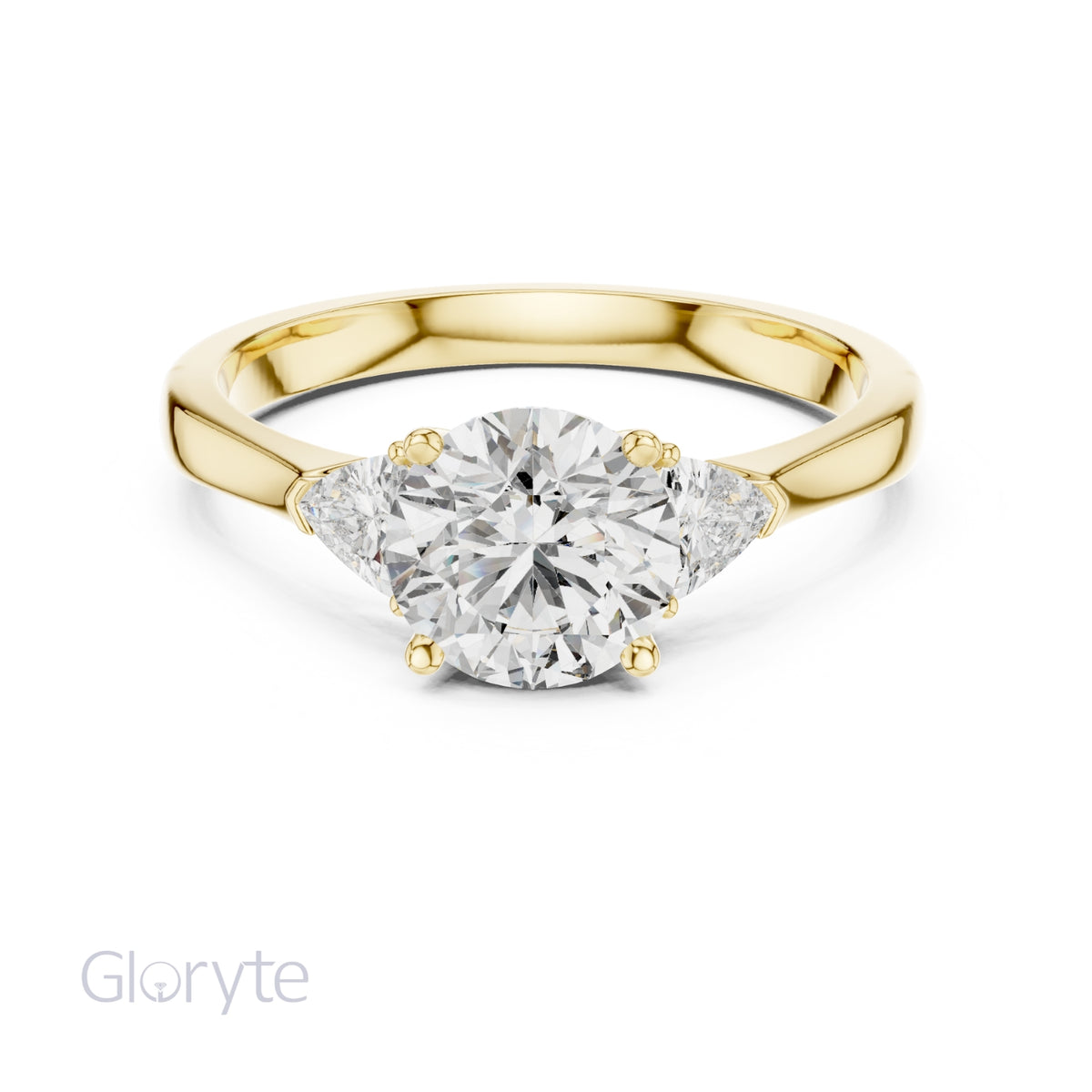 Three Stone Diamond Ring Collection | 1.30 CTW | Trillion Side Stones