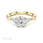 Three Stone Diamond Ring Collection | 1.30 CTW | Trillion Side Stones