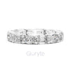 Emerald and Oval Cut Diamond Eternity Band Ring – Lab Grown or Moissanite in 925 Silver, 10K & 14K Gold