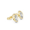 Marquise Cut Diamond Stud Earrings – Bezel Set in Silver & Gold