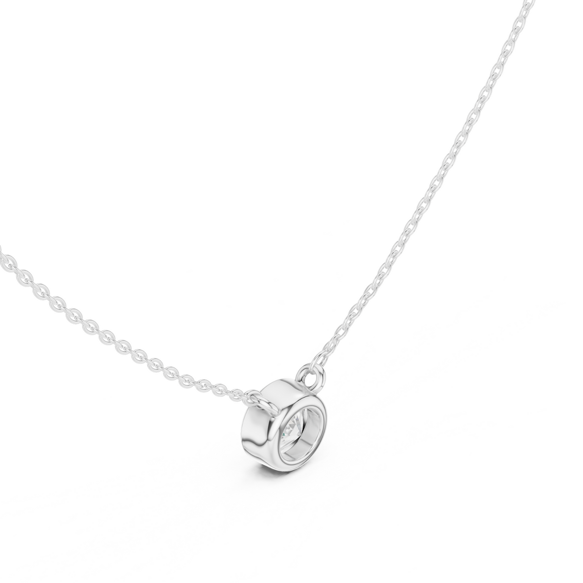 Diamond Solitaire Bezel Pendant Necklace