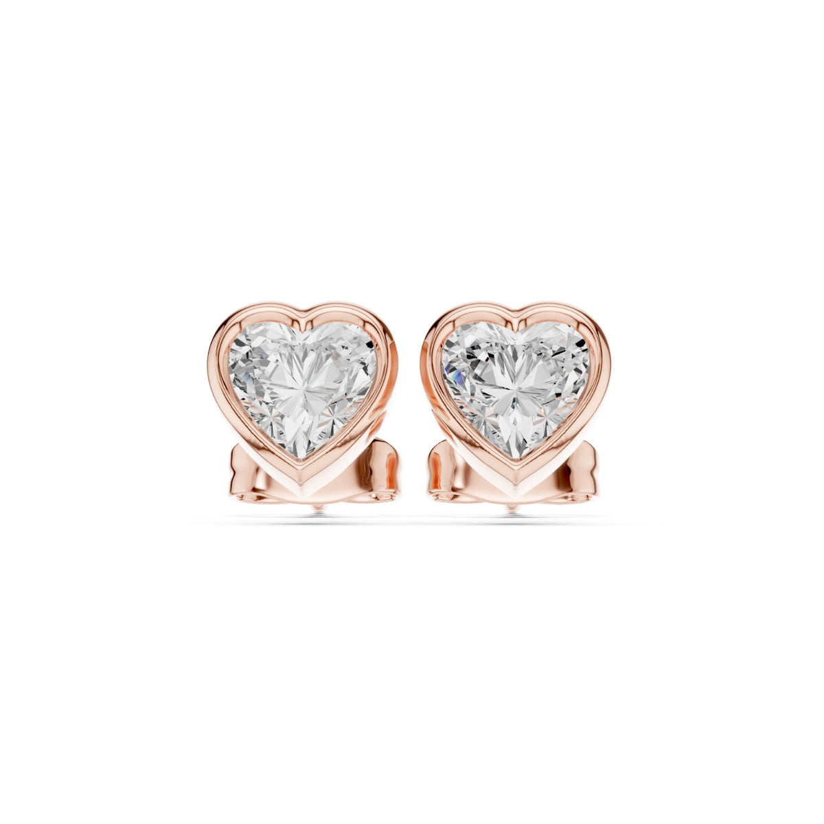 Elegant Bezel Diamond Stud Earrings