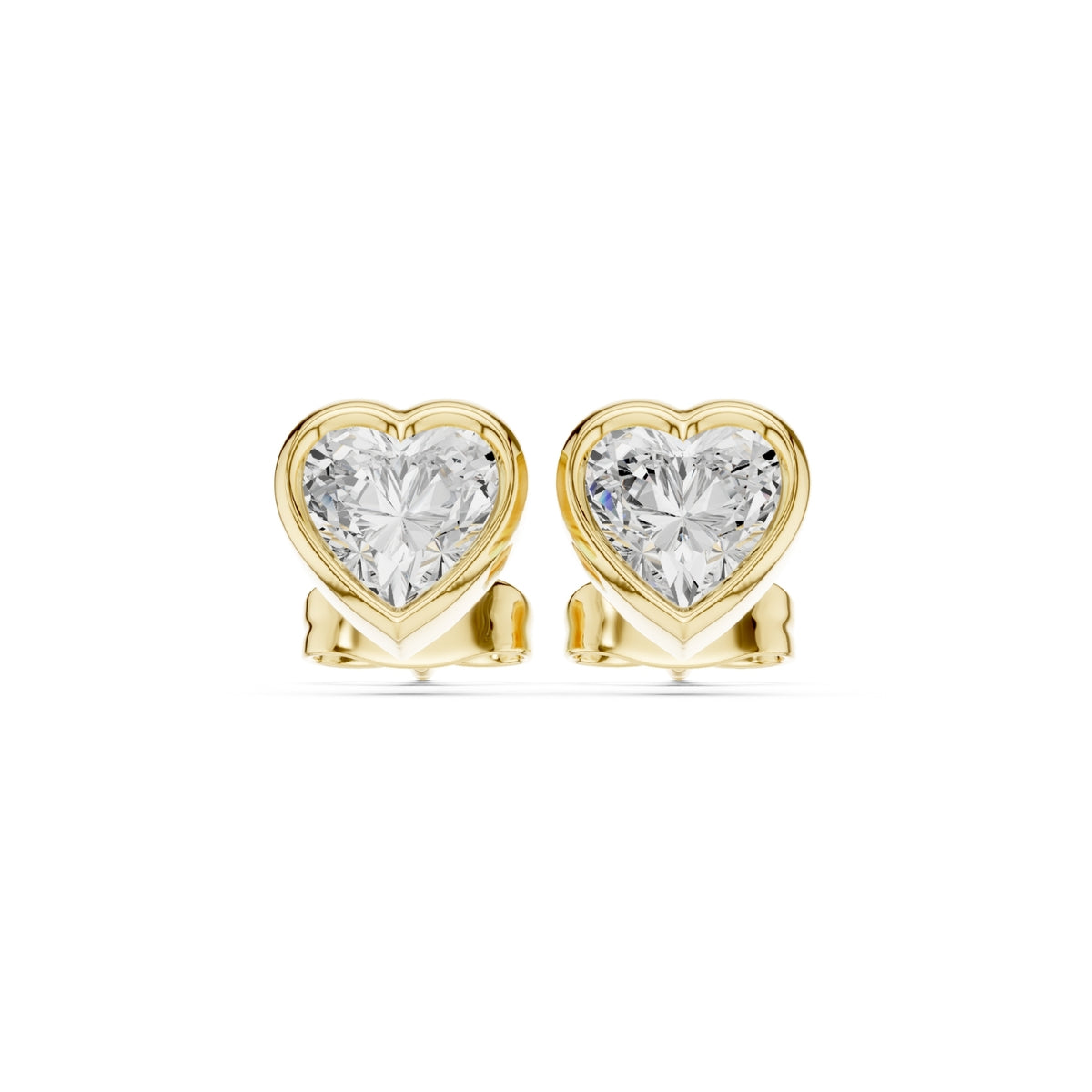 Elegant Bezel Diamond Stud Earrings
