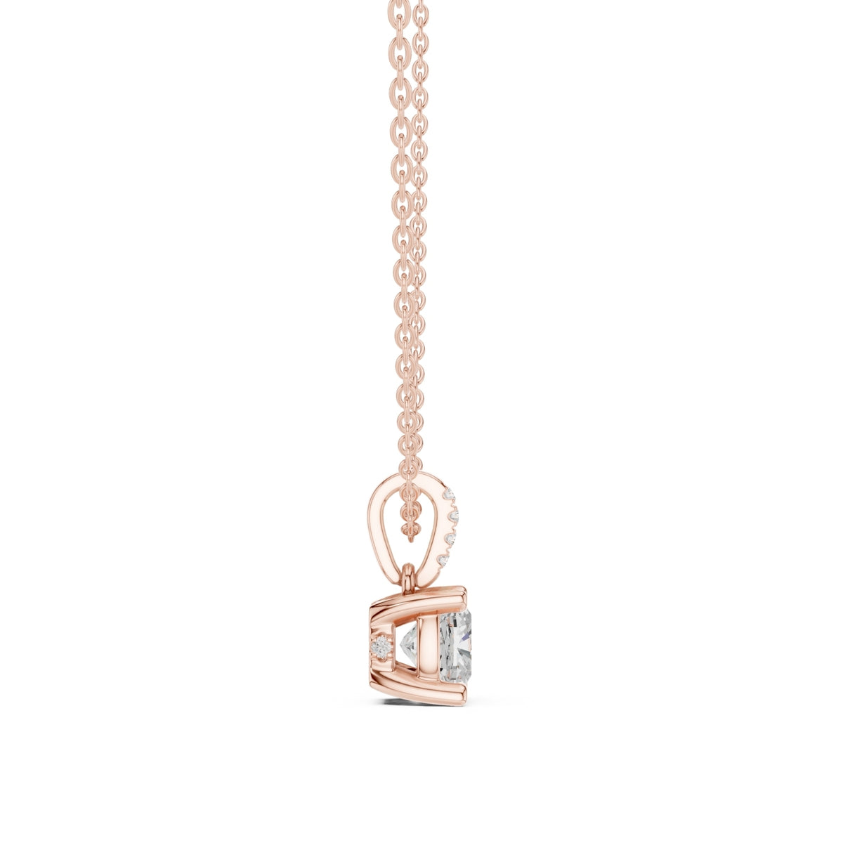 Diamond Solitaire Bezel Pendant Necklace (1.50ct) with Chain