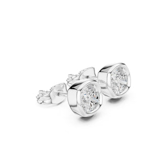 Elegant Bezel Diamond Stud Earrings