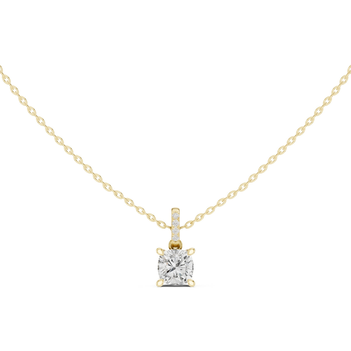 Diamond Solitaire Bezel Pendant Necklace (1.50ct) with Chain