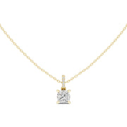 Diamond Solitaire Bezel Pendant Necklace (1.50ct) with Chain