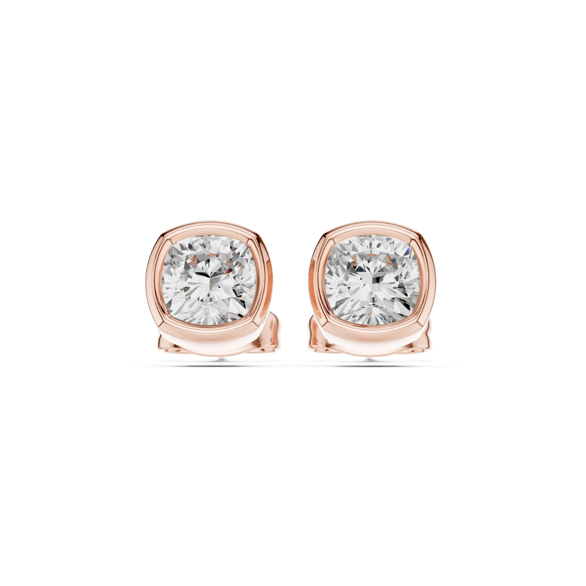 Elegant Bezel Diamond Stud Earrings