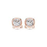 Elegant Bezel Diamond Stud Earrings | 2.50 Carat Total Weight