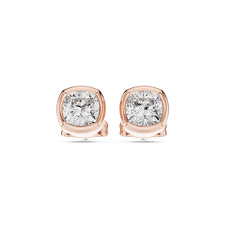 Elegant Bezel Diamond Stud Earrings