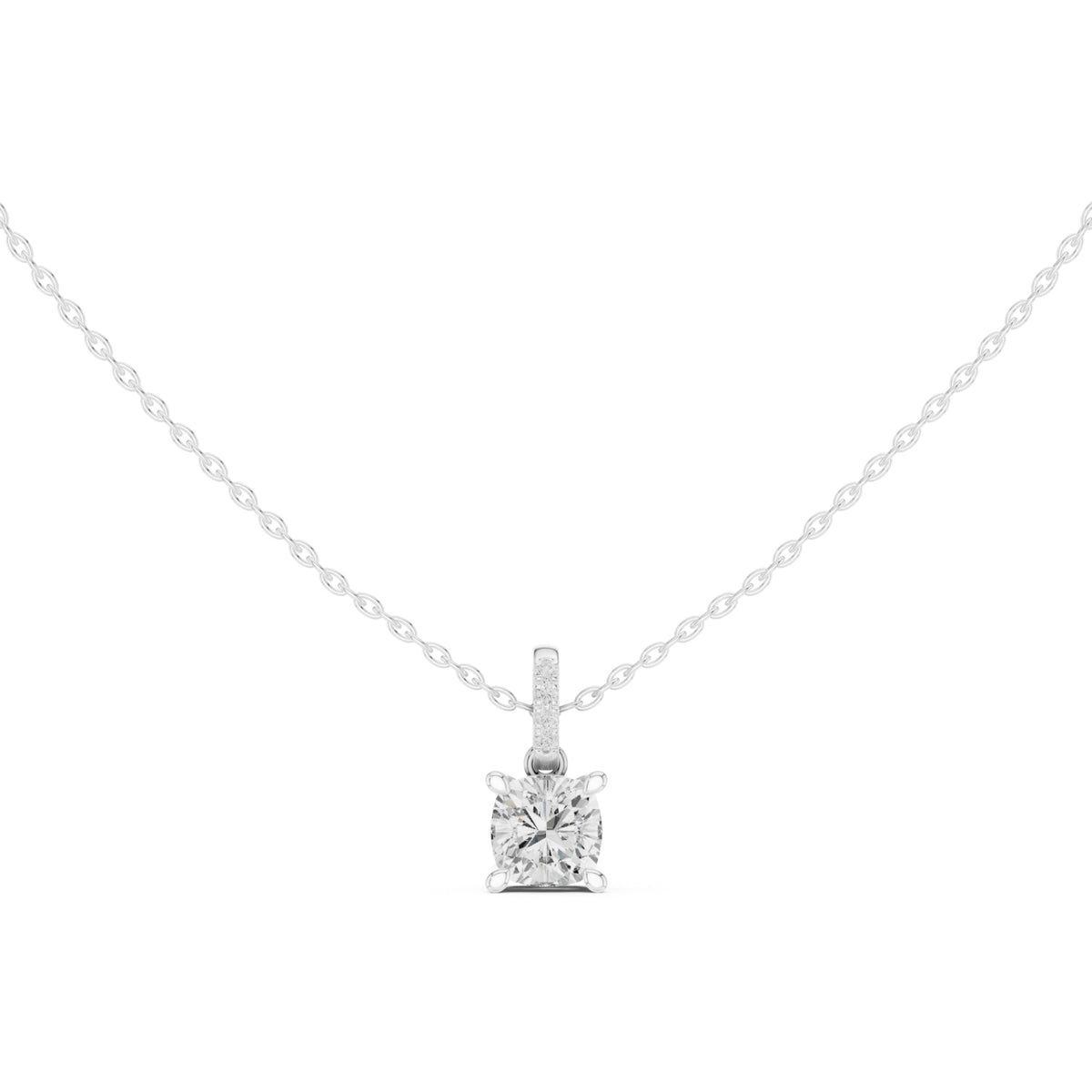 Diamond Solitaire Bezel Pendant Necklace (1.50ct) with Chain